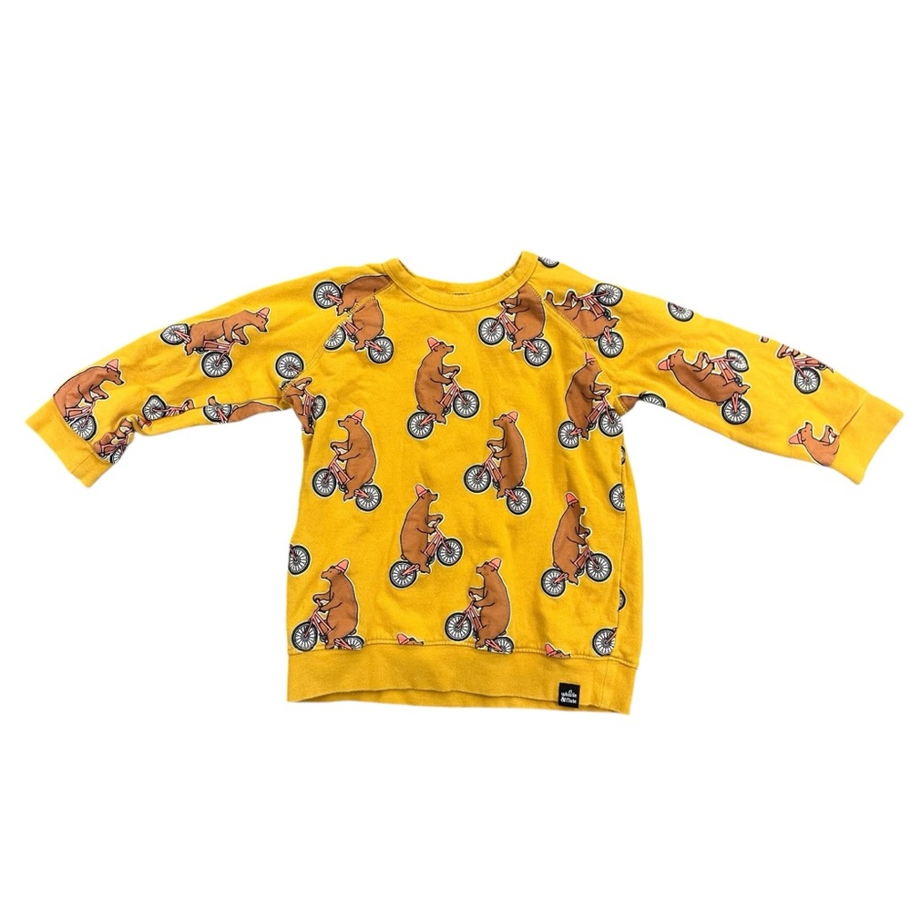 Whistle and Flute Yellow Bear Crewneck‎ Organic Cotton Size 5-6Y